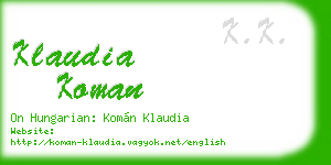 klaudia koman business card